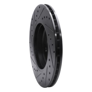 Mini Cooper Brake Rotor (1) - Front Right - R1 Concepts - Drilled & Slotted - Black - `07-`15